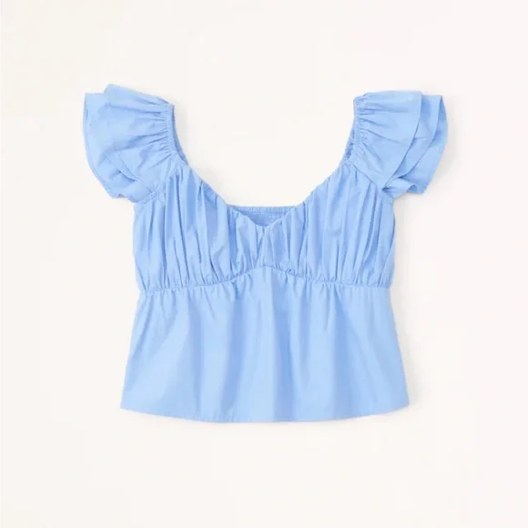 Abercrombie & Fitch | Tops | Nwot Af Ruffle Poplin Top Light